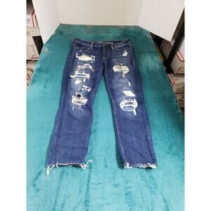 American Eagle Jeans Size 6 Womens Blue Pants Ladies Mid Rise Jegging Crop